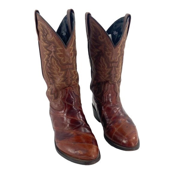 Laredo Men’s Genuine Eel Boots Cognac Mens Style 6735 Size‎ 8.5 - Picture 3 of 12